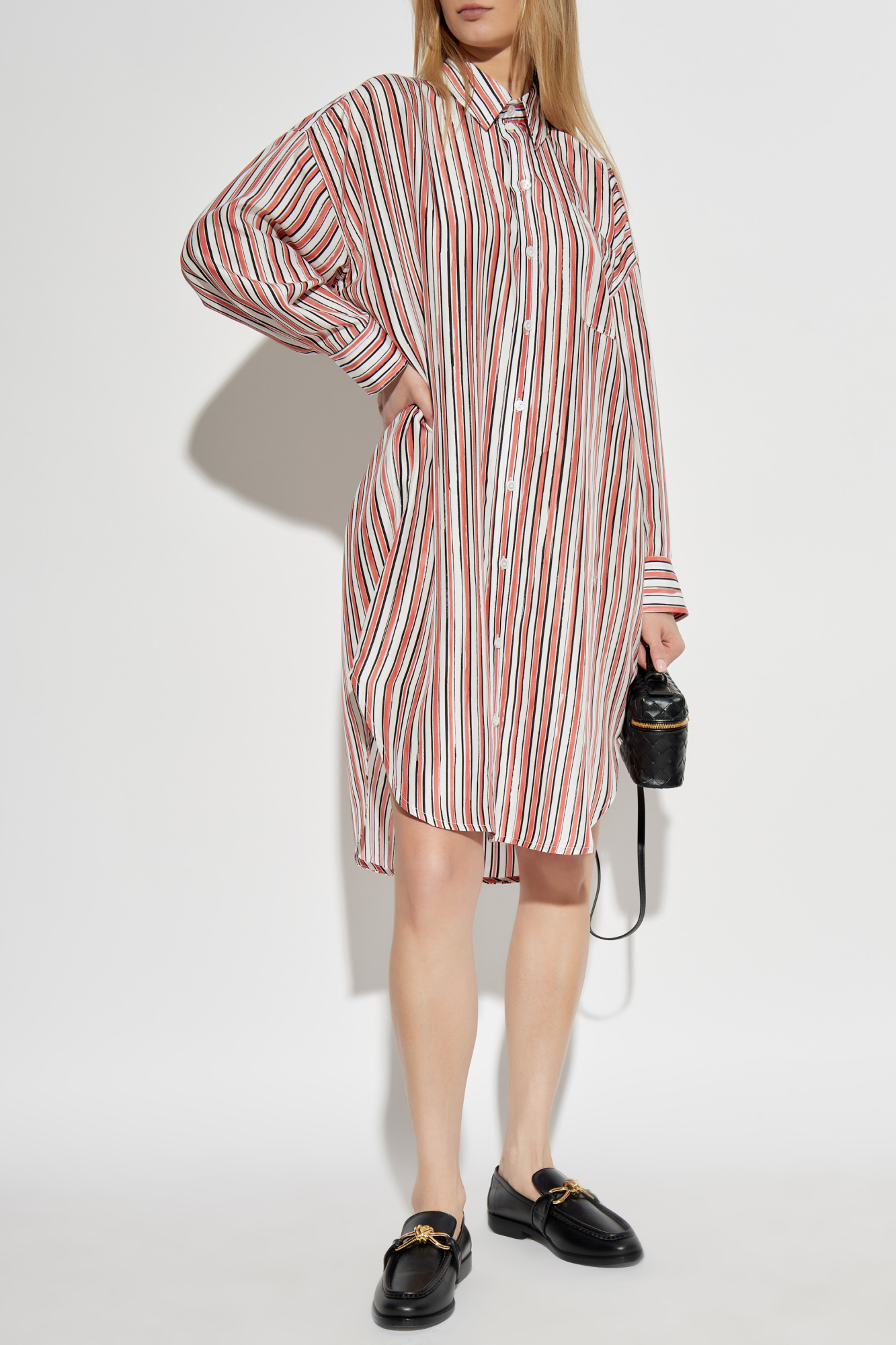 ワンピース BOTTEGA VENETA FW21 SILK DRESS (664686_V0ZF07275) Bottega Veneta - Sesame Washed Fluid Dress | Mitchell Stores